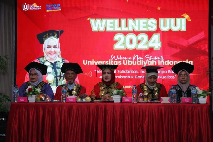 Para senat UUI pada acara pembukaan Penyambutan Mahasiswa Baru 2024/2025 "Wellness UUI 2024" di Plenary Hall UUI, Selasa (1/10/2024). Para senat UUI pada acara pembukaan Penyambutan Mahasiswa Baru 2024/2025 "Wellness UUI 2024" di Plenary Hall UUI, Selasa (1/10/2024).